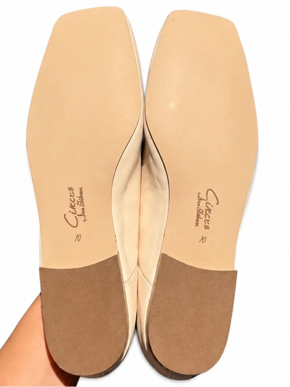 Circus by Sam Edelman Beige Cream Square Toe Ballet Flats with Bow Size 10 - Picture 5 of 11